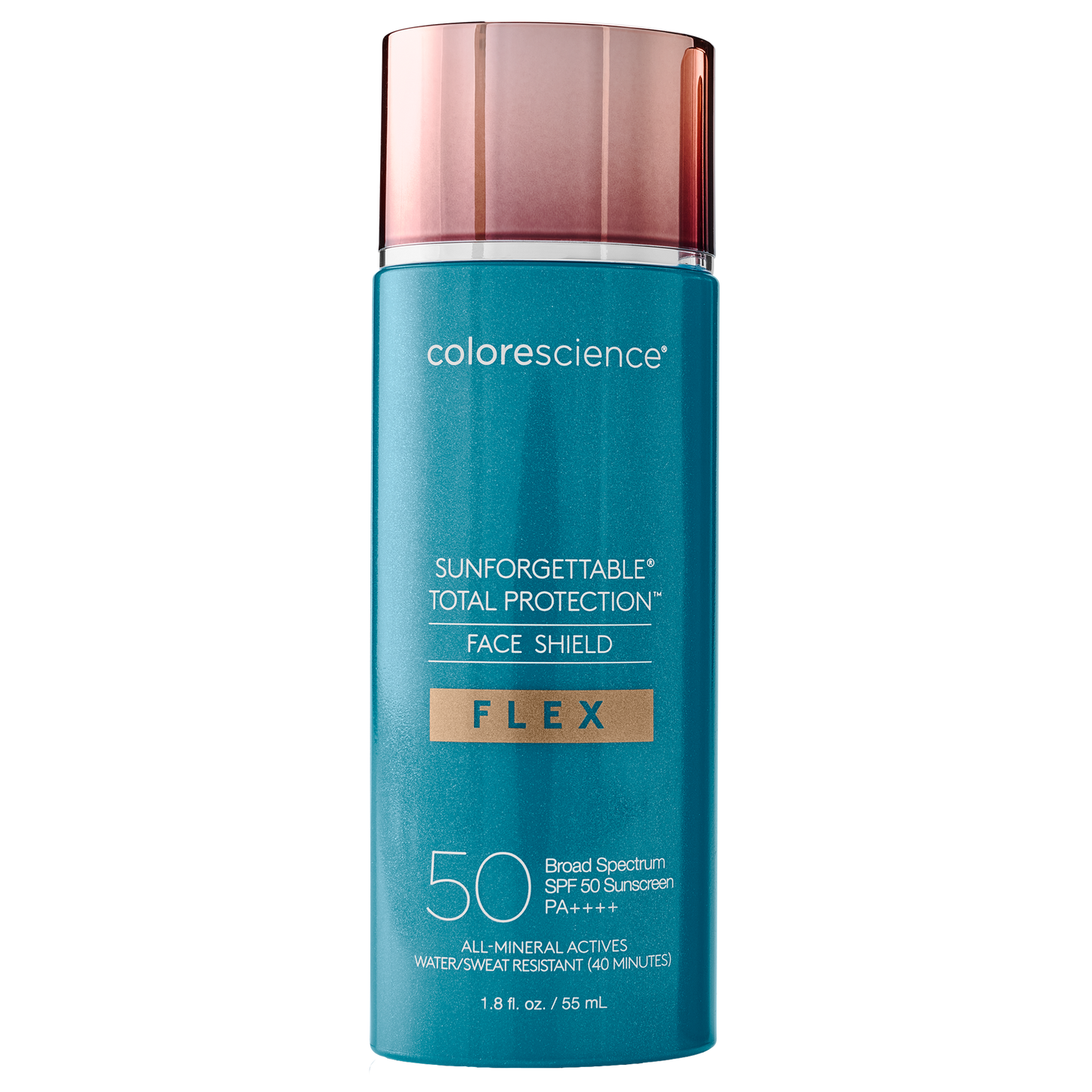 Sunforgettable total protection face shield flex blue bottle with copper top