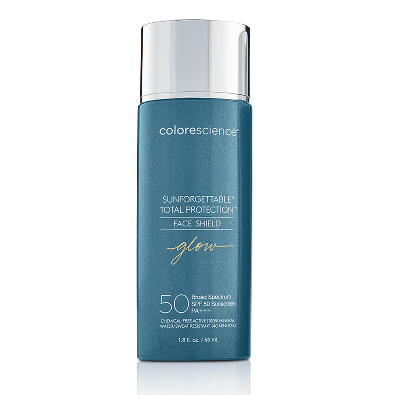 Colorescience sunforgettable total protection face shield glow blue bottle with silver top