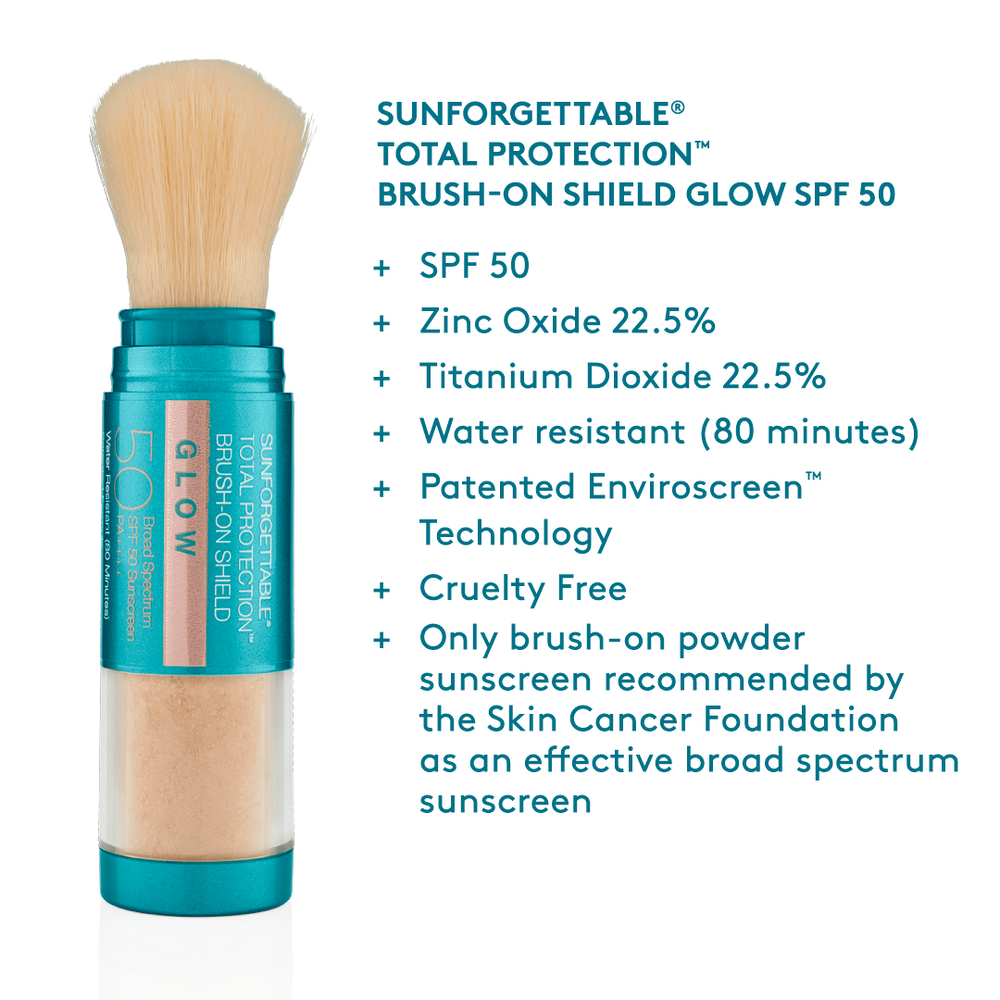 Fact sheet of brush on shield glow spf 50