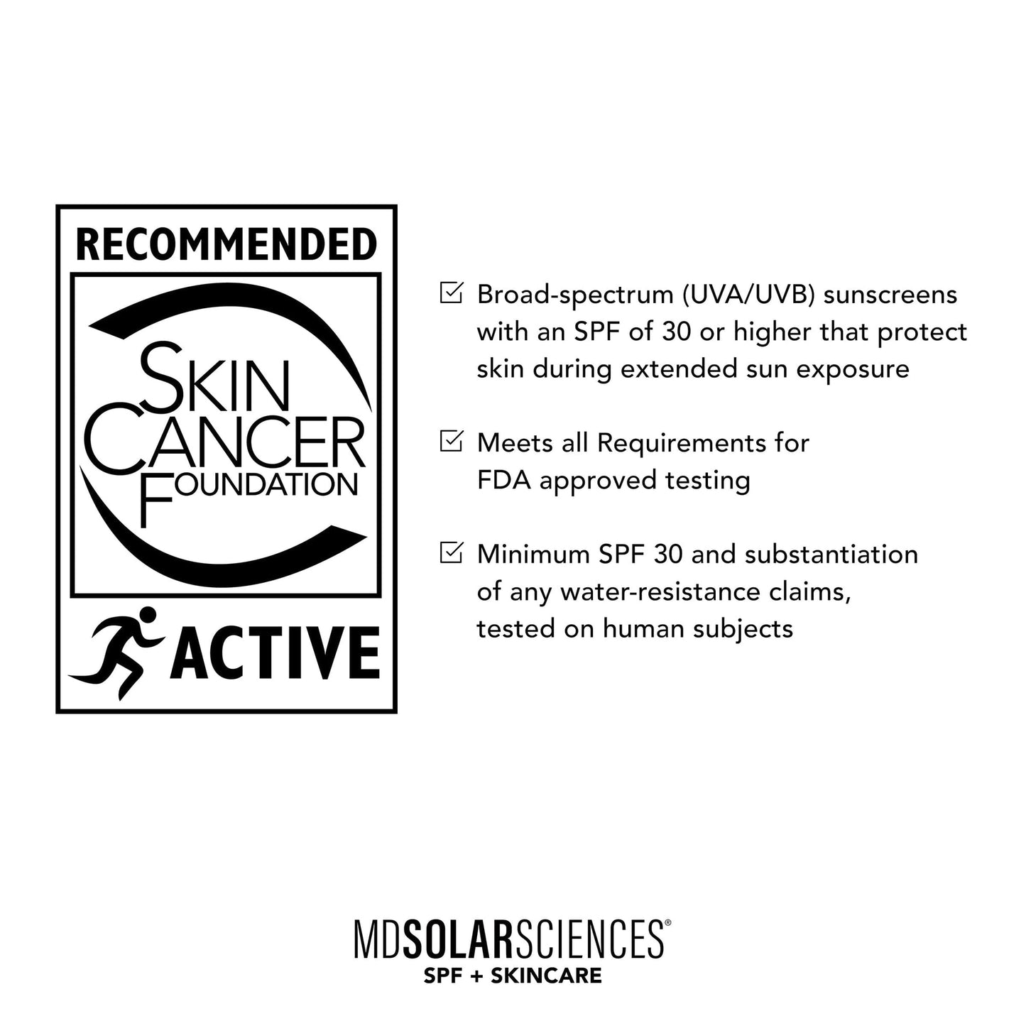 Skin cancer foundation requirements for spf